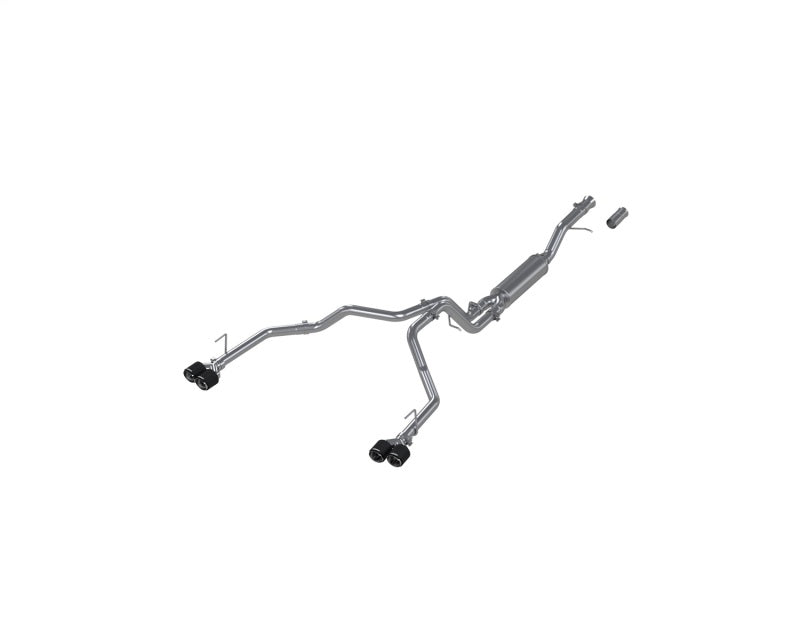 MBRP Armor Lite Series T304 Stainless Steel Dual Split Cat-Back Exhaust System with Quad Carbon Fiber Tips for 2021-2023 Chevrolet Tahoe and GMC Yukon