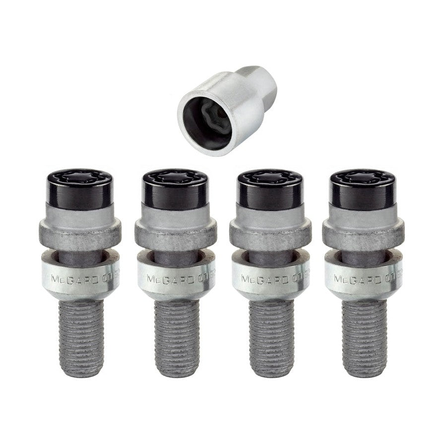 McGard Wheel Lock Bolt Set - Radius Seat, M14 x 1.5, 17mm Hex, Black Finish