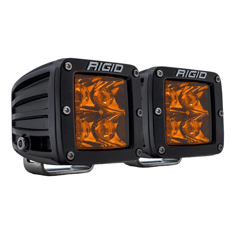 Rigid Industries D-Series Spot Light with Amber PRO Edition Lens * Pair
