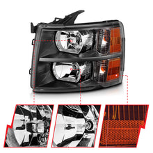 Load image into Gallery viewer, ANZO 2007-2013 Chevrolet Silverado Crystal Headlights with Black Housing and Clear Lenses