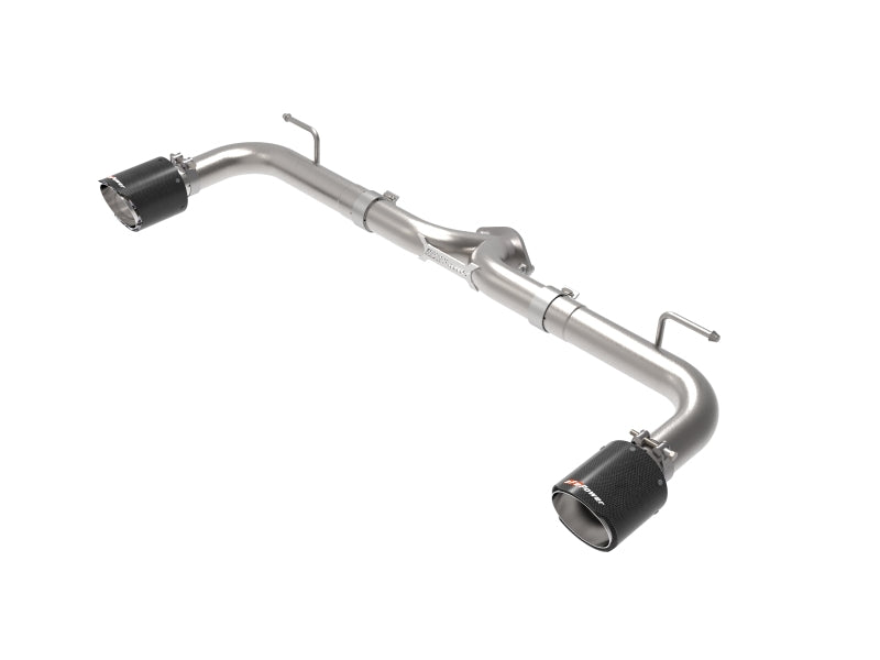aFe Takeda 2-1/2 inch Stainless Steel Axle-Back Exhaust System with Carbon Fiber Tips for Mazda 3 2014-2018