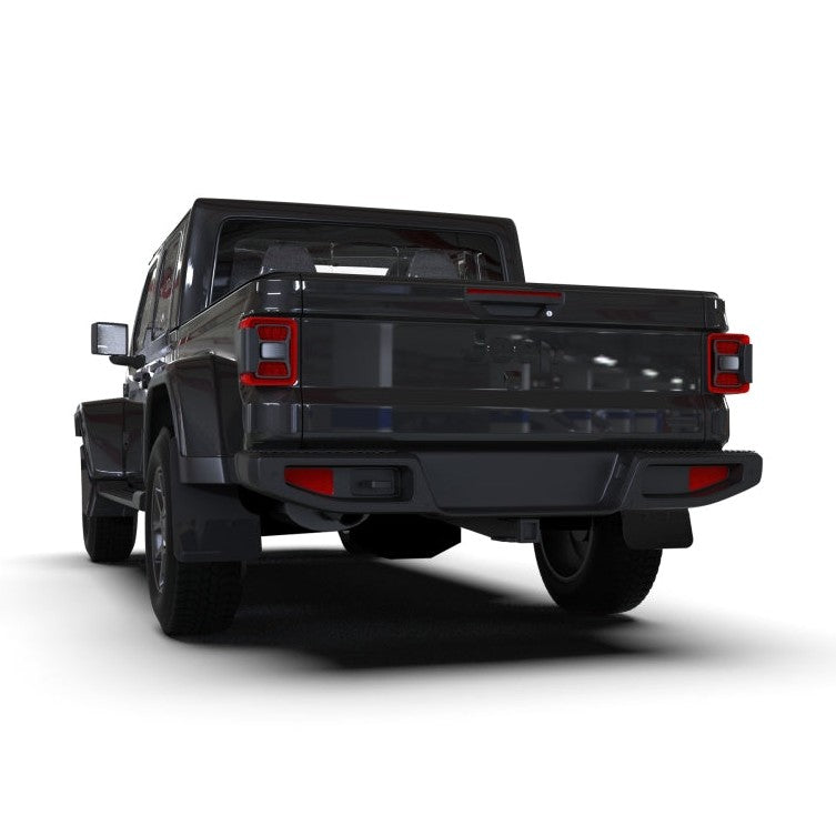 Rally Armor UR Series Black Mud Flaps with Metallic Black Logo for Jeep Gladiator (2020-2024)