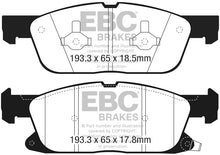 Load image into Gallery viewer, EBC Yellowstuff Front Brake Pads for 2016+ Lincoln Continental and MKZ * High-Performance Street and Track Use