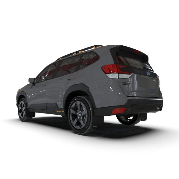 Rally Armor 22-24 Subaru Forester & Wilderness Black UR Mud Flap with Wild Orange Logo