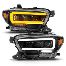 Load image into Gallery viewer, ANZO 16-22 Toyota Tacoma LED Projector Headlights with Light Bar and Sequential Lighting - Black Housing with Initiation Light