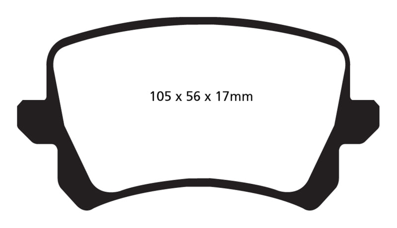 EBC Yellowstuff Rear Brake Pads for Volkswagen Passat CC (Part No. EBCDP42004R)