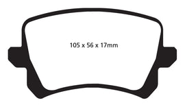 EBC Yellowstuff Rear Brake Pads for Volkswagen Passat CC (Part No. EBCDP42004R)