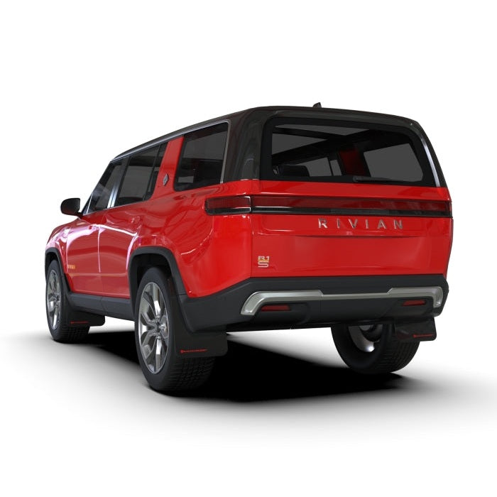 Rally Armor 22-26 Rivian R1S Black UR Mud Flap with Metallic Black Logo
