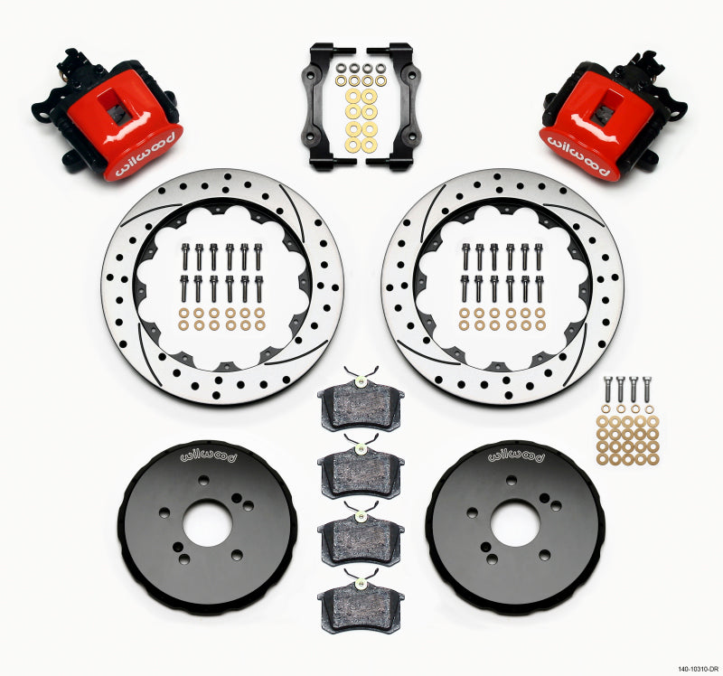Wilwood Combination Parking Brake Rear Kit 12.88 Inch Drilled Rotors for Honda S2000