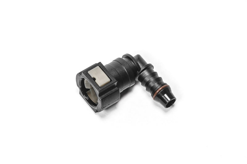 Radium Engineering 3/8 Inch SAE Female to 90 Degree Barb Fitting – Automotive Fluid Connection