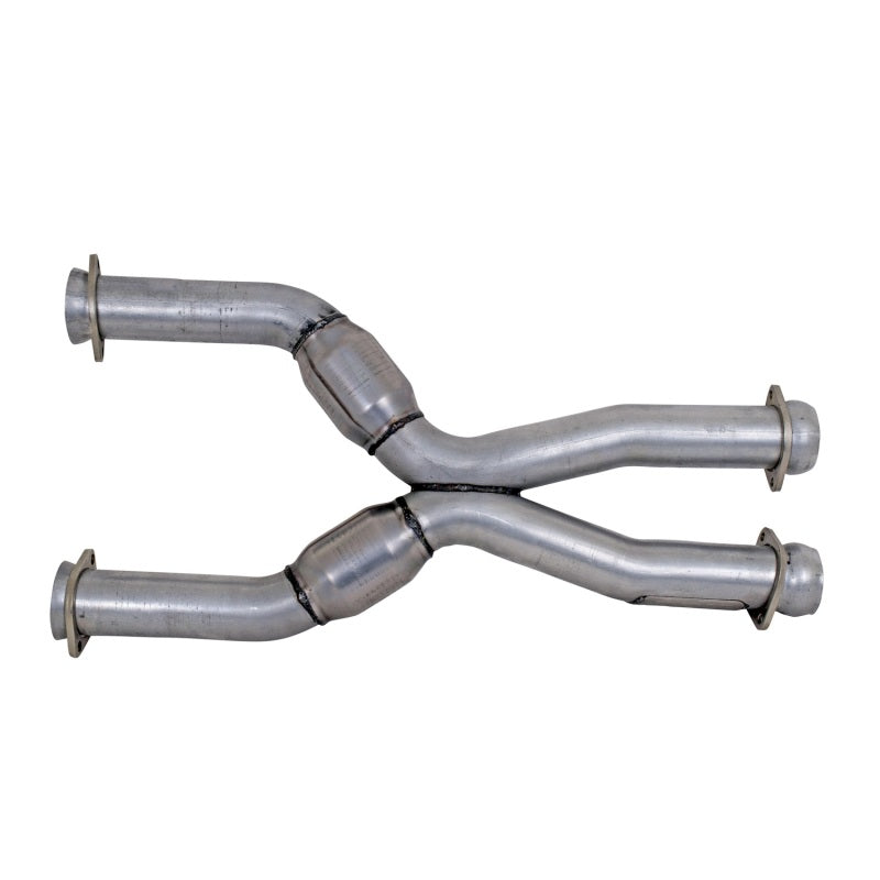 BBK 79-04 Mustang Coyote Swap Short Mid X Pipe with Catalytic Converters for BBK Long Tube Headers