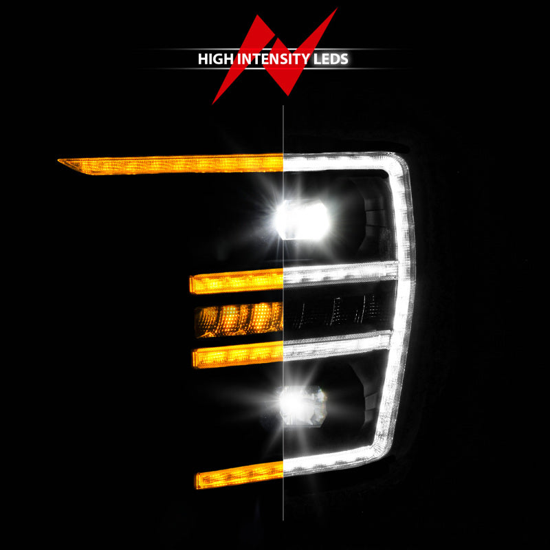 ANZO 21-23 Ford F150 LED Projector Headlight with Switchback and Sequential Turn Signal – Driver Side Only, Black Housing