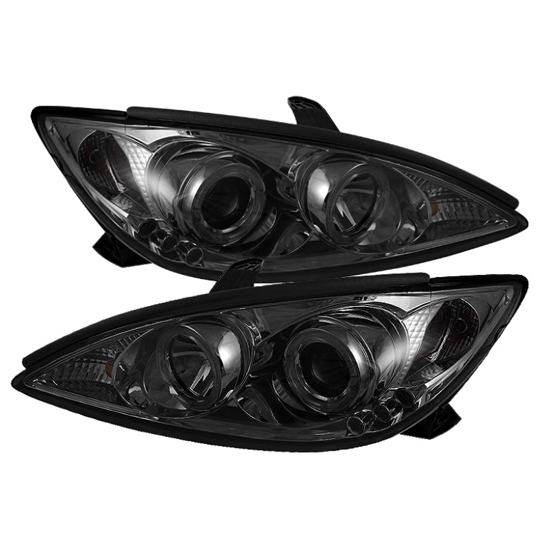 Spyder Toyota Camry 2002-2006 Projector Headlights with LED Halo and Smoke Finish - Part Number: spy5064325