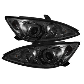 Spyder Toyota Camry 2002-2006 Projector Headlights with LED Halo and Smoke Finish - Part Number: spy5064325