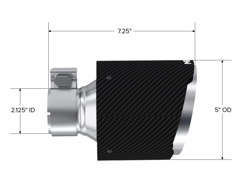 MBRP Carbon Fiber Exhaust Tip for Subaru BRZ and Toyota 86 – 2.125 Inch ID, 5 Inch Outer Diameter, 7.25 Inch Length – Pair