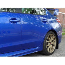 Load image into Gallery viewer, Rally Armor UR Series Black Urethane Mud Flaps for Subaru WRX (Part Number: ralMF32-UR-BLK/BL)