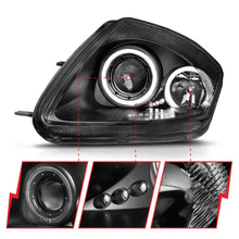 Load image into Gallery viewer, ANZO 2000-2005 Mitsubishi Eclipse Projector Headlights with Halo, Black Housing, Clear Lens - Pair