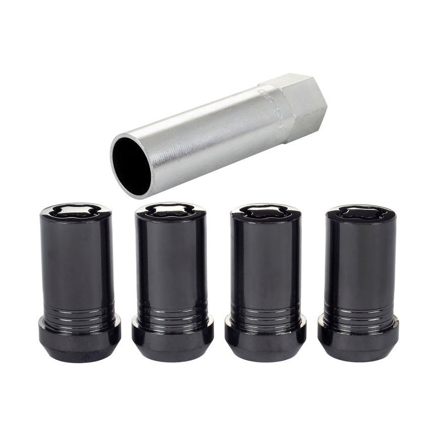 McGard Black Tuner Style Cone Seat Wheel Lock Set M14 x 1.5 Thread - 4 Pack