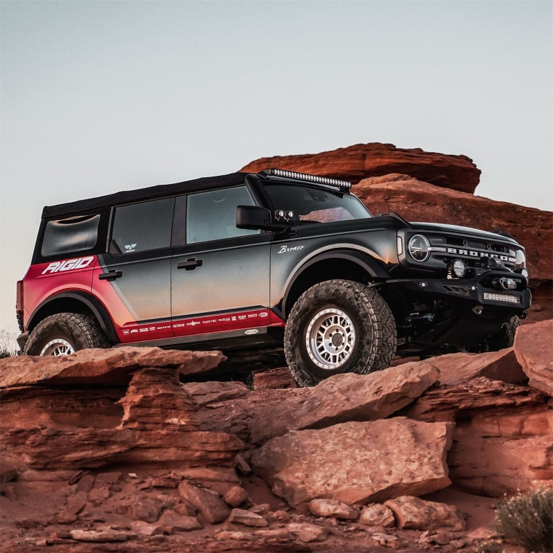 Rigid Industries Revolve 50-inch LED Light Bar with Amber Trim Ring for Automotive Use