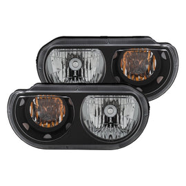 ANZO 2008-2014 Dodge Challenger Crystal Headlights with Black Housing and Clear Lenses