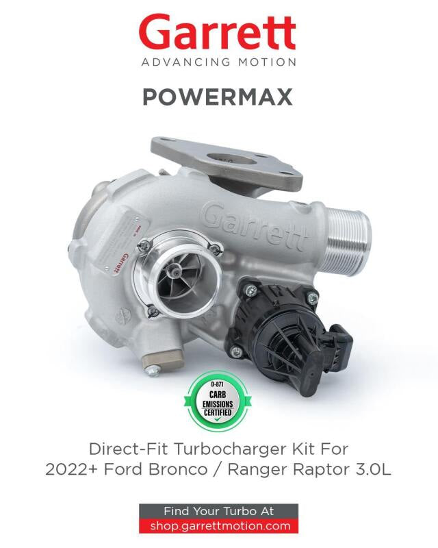 Garrett PowerMax Turbocharger Kit for 2021+ Ford Bronco 2.7L GT1752S