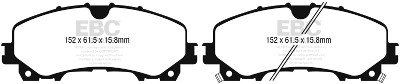 EBC Yellowstuff Front Brake Pads for Nissan Rogue and Infiniti Q50 * High-Performance Street and Track Compound