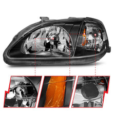 Load image into Gallery viewer, ANZO 1999-2000 Honda Civic Crystal Headlights with Black Housing - Clear Lens Pair