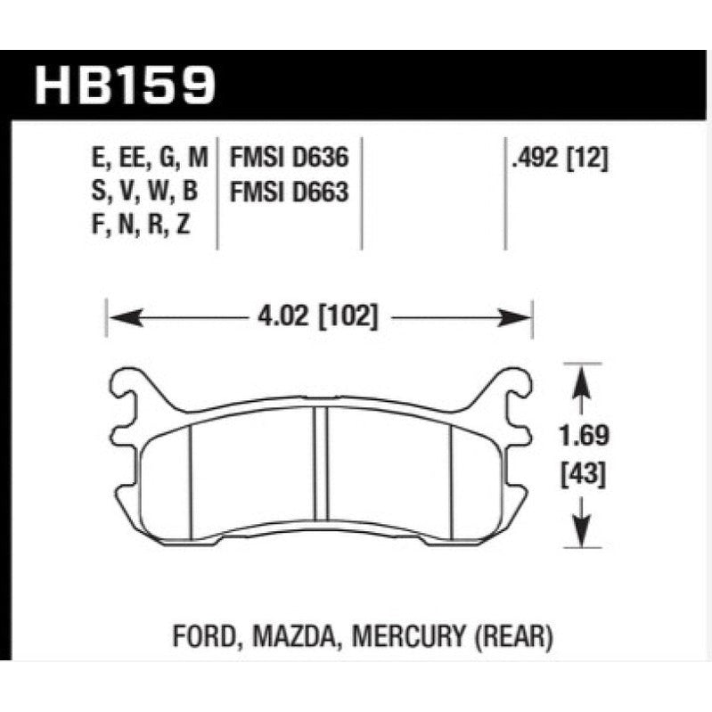 Hawk Performance - 03-05 Mazda Miata ER-1 Rear Brake Pad Set - HB159D.492