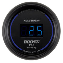 Load image into Gallery viewer, AutoMeter Cobalt Digital 52.4mm Black Vacuum and Boost Gauge Part Number ATM6959