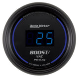 AutoMeter Cobalt Digital 52.4mm Black Vacuum and Boost Gauge Part Number ATM6959