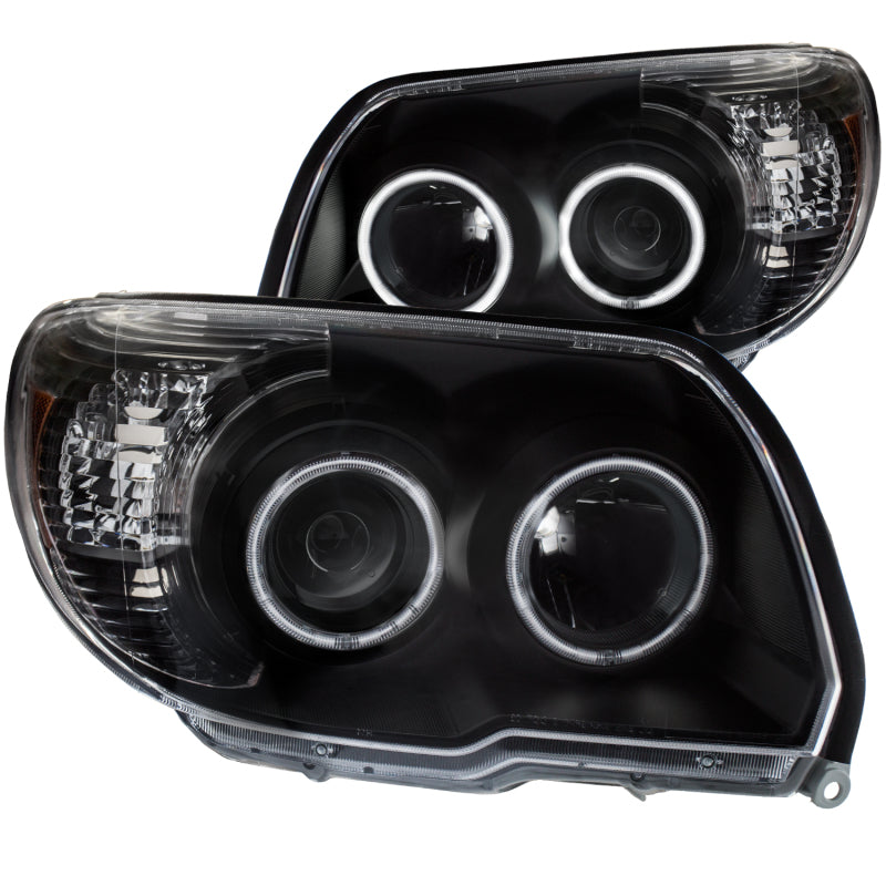 ANZO 2006-2009 Toyota 4Runner Projector Headlights with Halo and Black Housing - Pair