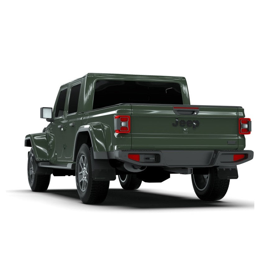 Rally Armor UR Series Mud Flaps for Jeep Gladiator 2020-2024 – Black with Grey Logo, Part Number RALMF104-BLK-GRY