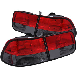 ANZO 1996-2000 Honda Civic Tail Light Assembly with Red/Smoke Lens – Pair