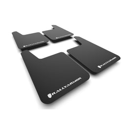 Rally Armor Universal Basic Plus Mud Flaps with White Logo – Durable Protection Against Road Debris