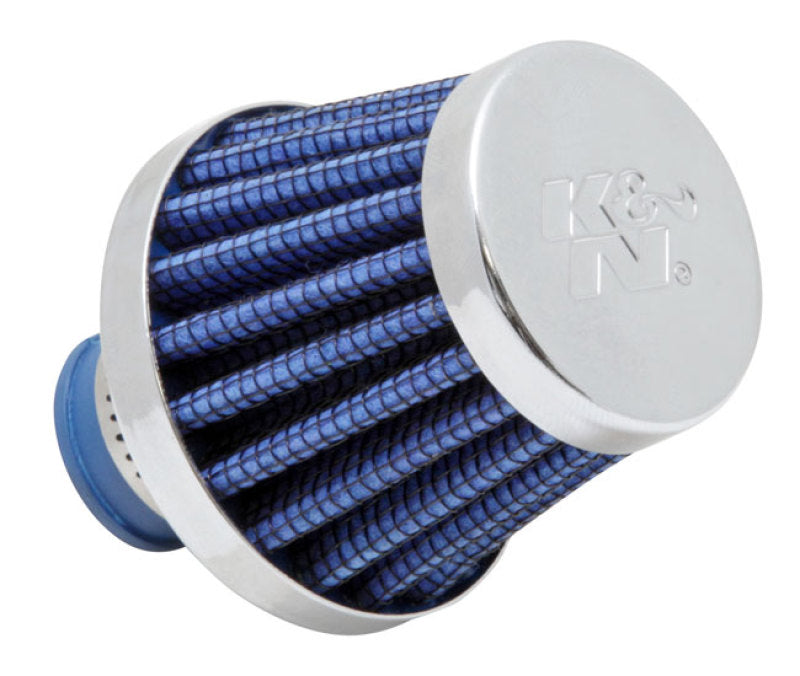 K&N Engineering 62-1600BL Blue Crankcase Vent Filter with Chrome Top and Base