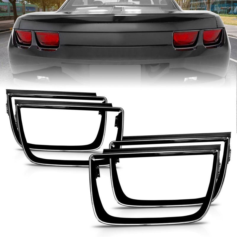 ANZO 2010-2013 Chevrolet Camaro Tail Light Bezels - Gloss Black, Pair (4 Pieces)