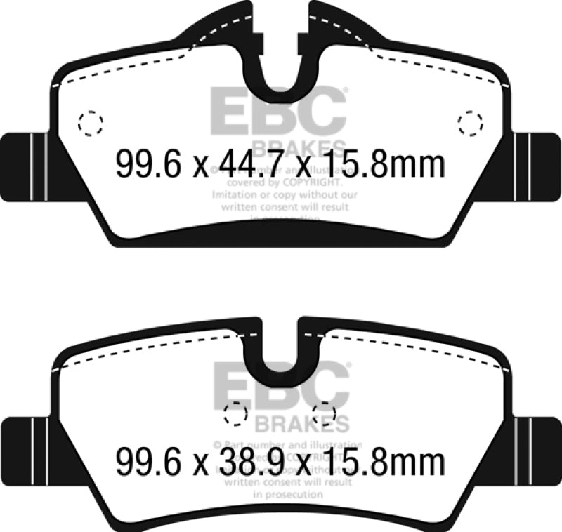 EBC Greenstuff 2000 Series Sport Rear Brake Pads for Mini Cooper (Part No. EBCDP22228)