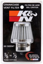 Load image into Gallery viewer, K&amp;N Engineering 62-1600WT Cone-Shaped Crankcase Vent Filter with Chrome Top and Base