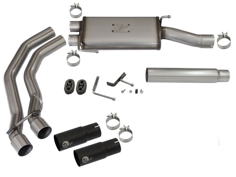 aFe Rebel Series Dual Center Exit Cat-Back Exhaust System for Ford F-150 2004-2008 with V8 Engines