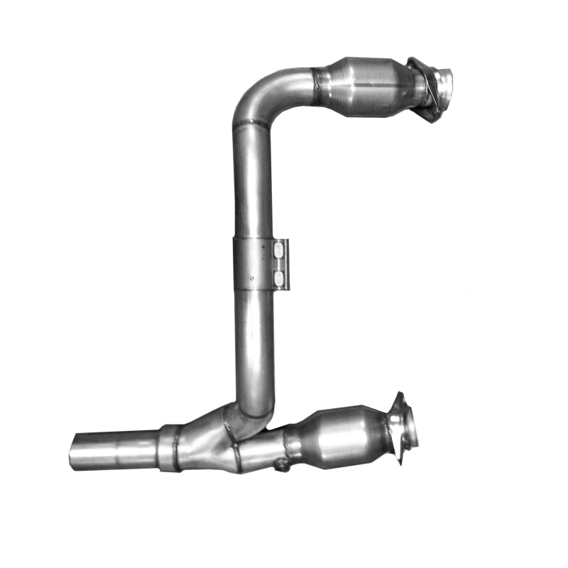 BBK 07-11 Jeep Wrangler 3.8 V6 Long Tube Exhaust Headers with Y Pipe and Catalytic Converters - 1-5/8 inch Silver Ceramic Finish