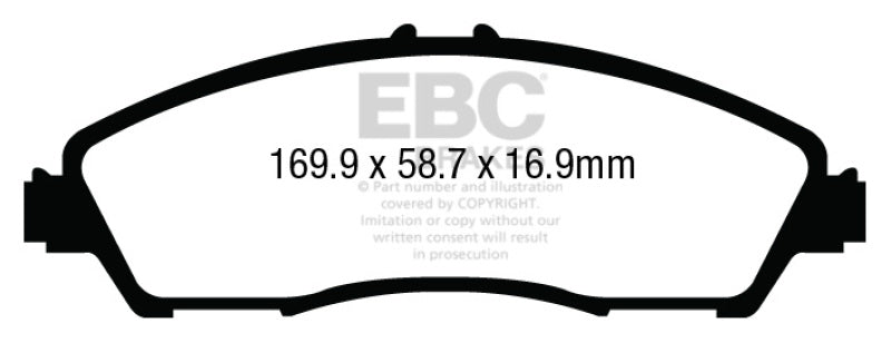 EBC Ultimax OEM Replacement Brake Pads for Acura MDX 2014-2018, Part Number EBCUD1723
