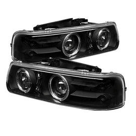Spyder Chevy Silverado 1500/2500 99-02 Projector Headlights with LED Halo - Black (Part #PRO-YD-CS99-HL-BK)