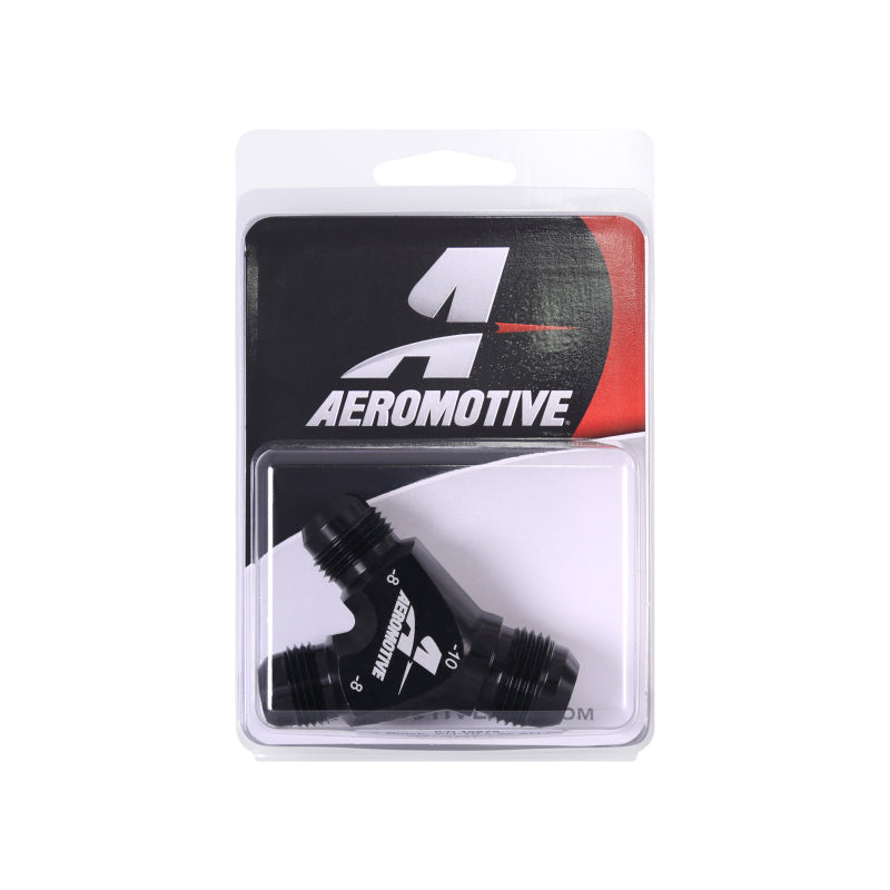 Aeromotive Y-Block Fuel Fitting - AN-08 to 2x AN-08 for High-Performance Fuel Delivery