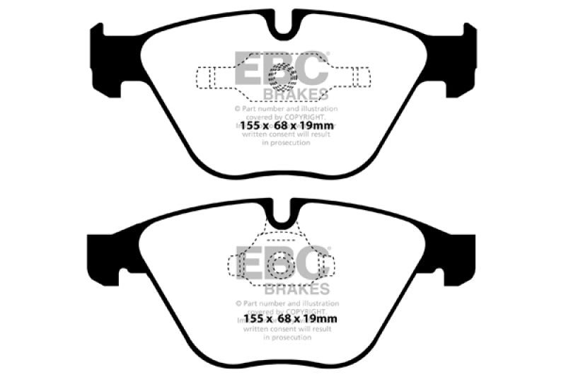 EBC Yellowstuff Front Brake Pads for BMW 3 Series and Z4 * High-Performance Street and Track Use