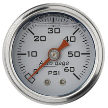 Load image into Gallery viewer, AutoMeter AutoGage 1.5-Inch Liquid Filled Mechanical Fuel Pressure Gauge - White