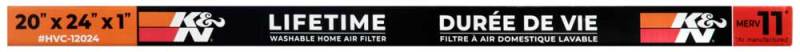 K&N Engineering HVAC Filter - 20 x 24 x 1, Reusable Pleated Synthetic Air Filter for Home and Business