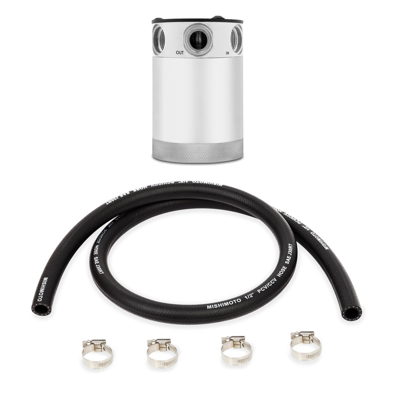 Mishimoto Compact Baffled Oil Catch Can - 3-Port Aluminum Oil Separator for PCV/CCV Systems
