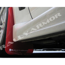 Load image into Gallery viewer, Rally Armor UR Series Mud Flaps for Mitsubishi Lancer 2008-2015 - Red with White Logo (Part #ralMF10-UR-RD/WH)