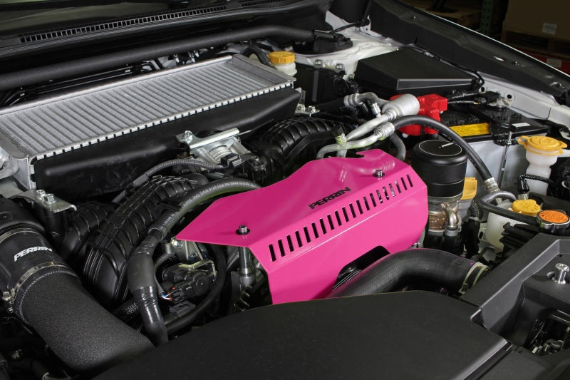Perrin Performance Hyper Pink Pulley Cover for Subaru WRX 2022-2025 * Tall Version, Part #perPSP-ENG-153HP