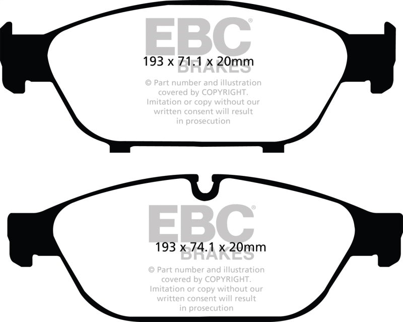 EBC Redstuff Ceramic Low Dust Front Brake Pads for Audi A6 Quattro and A7 Quattro * Part Number EBCDP32086C